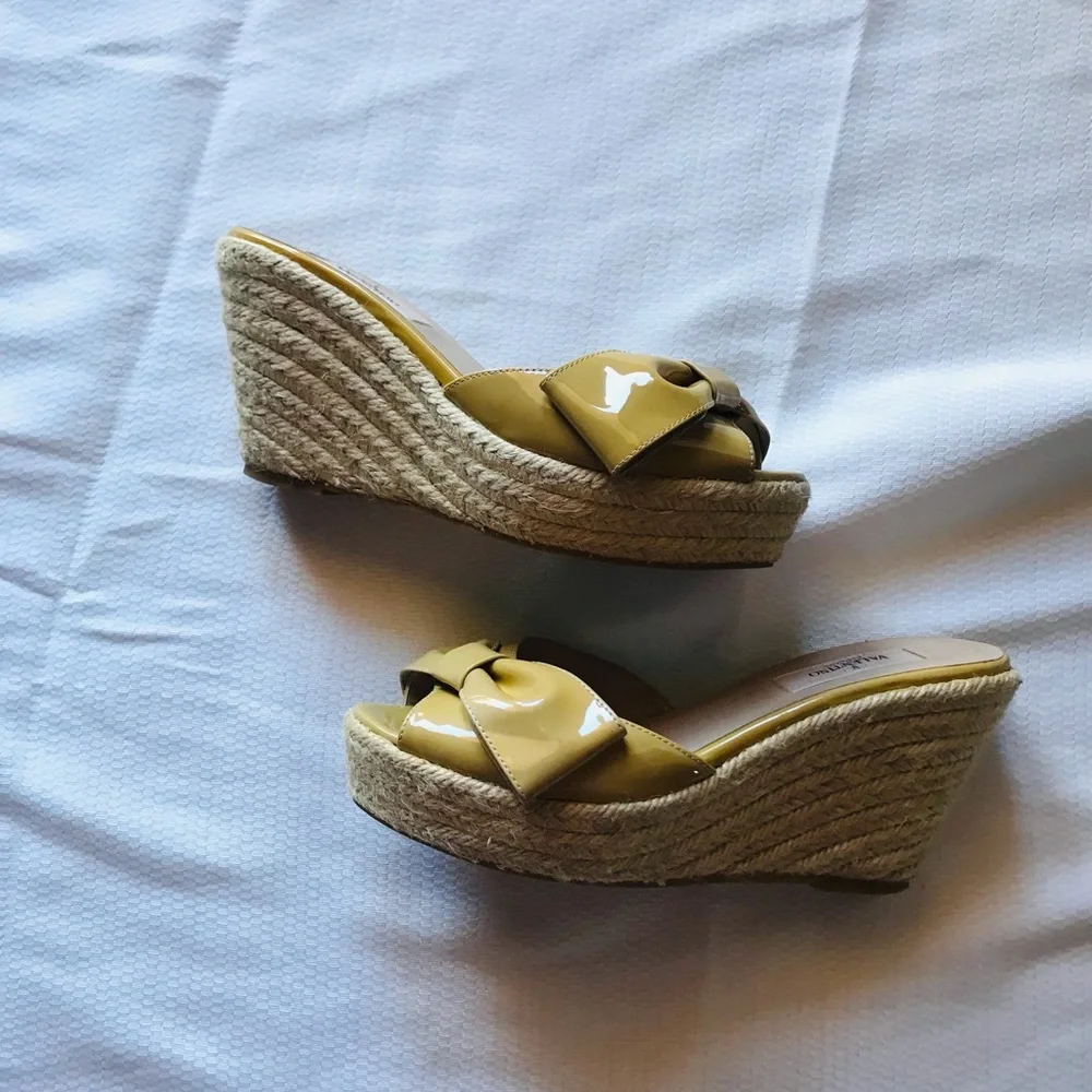 Valentino Yellow Wedge Sandals